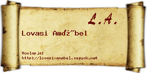 Lovasi Amábel névjegykártya